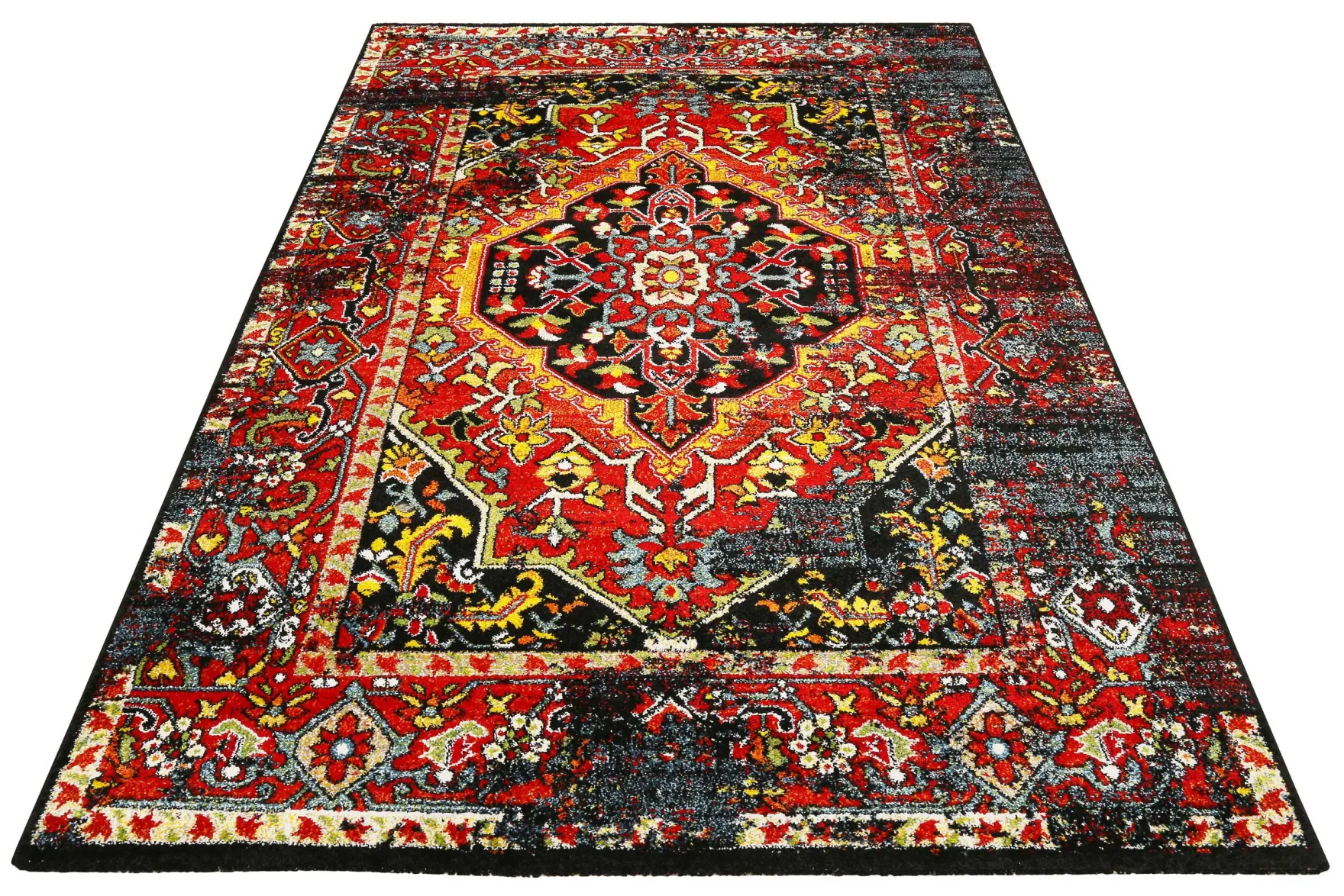 Teppich Blau Rot Kurzflor "Heritage" WECONhome
