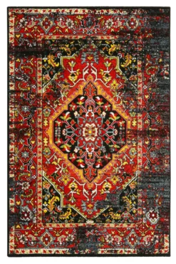 Teppich Blau Rot Kurzflor