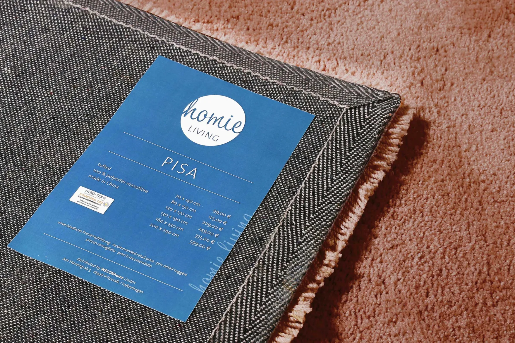 Teppich cognacfarben Hochflor "Pisa " Homie Living