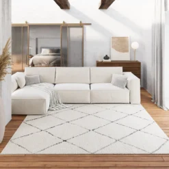 Teppich Creme Beige im Berber Style