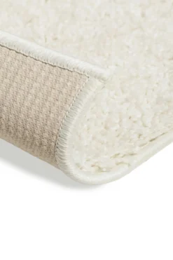 Teppich Creme Weiß Hochflor 