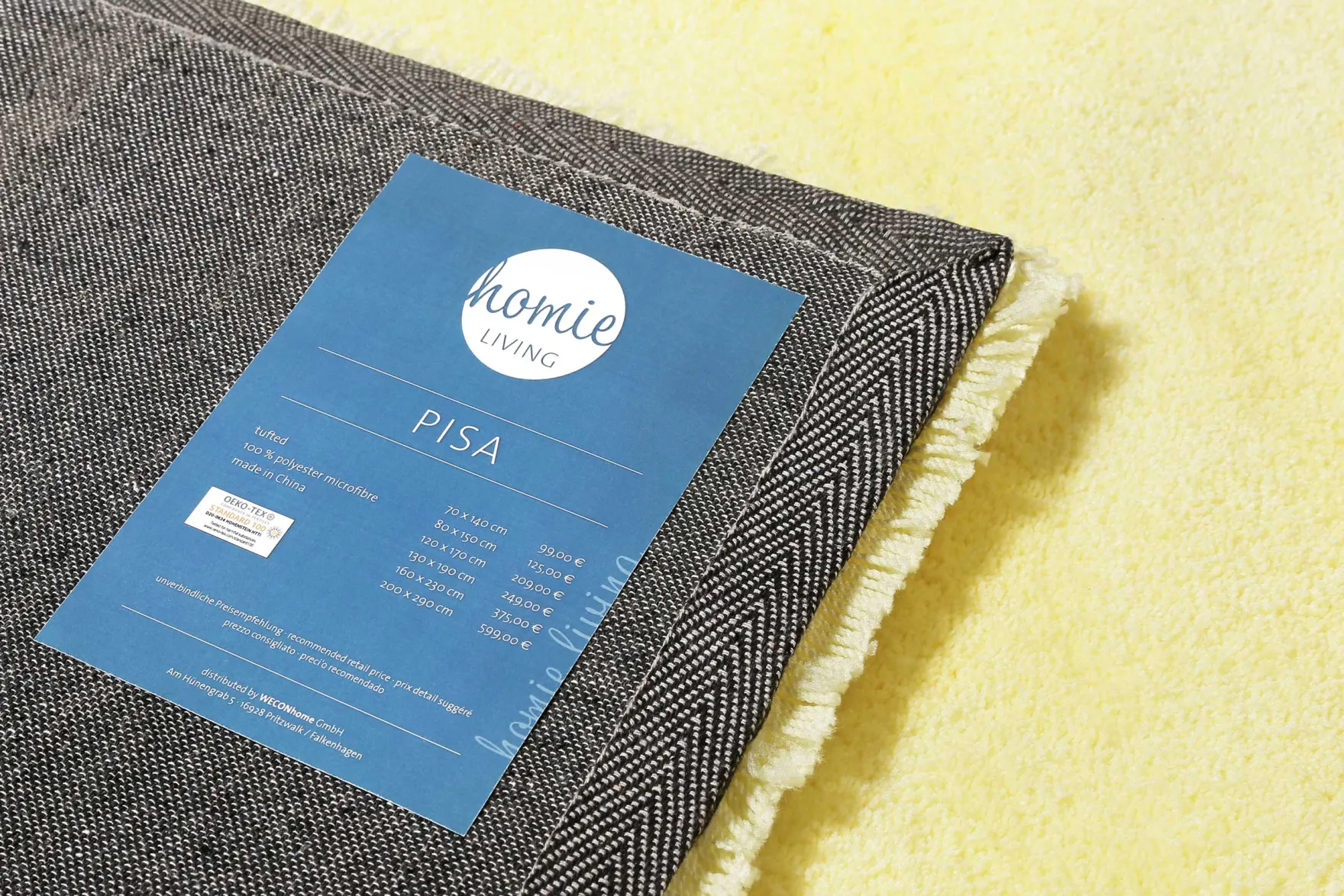 Teppich Gelb Hochflor "Pisa" Homie Living
