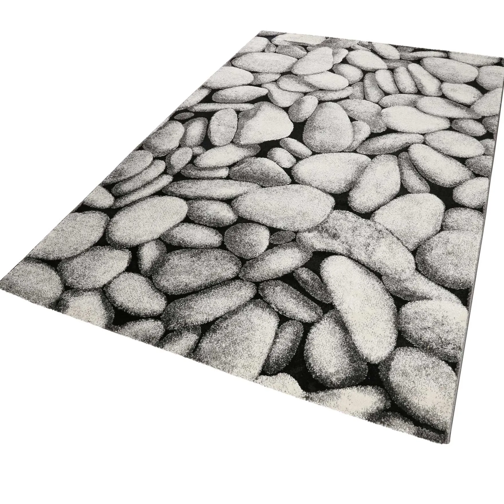 Teppich Grau Anthrazit Kurzflor "Stony Island" WECONhome