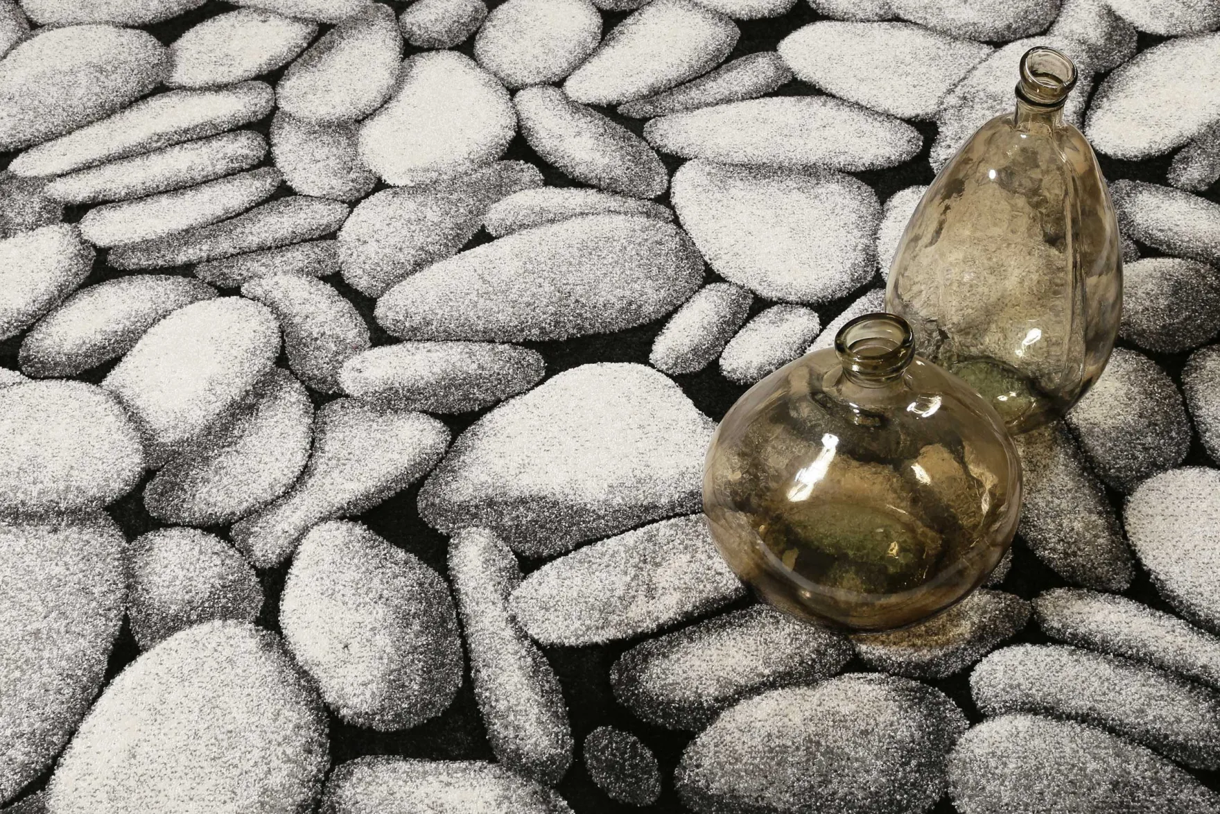 Teppich Grau Anthrazit Kurzflor "Stony Island" WECONhome