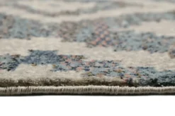 Teppich Grau Blau Beige Kurzflor 