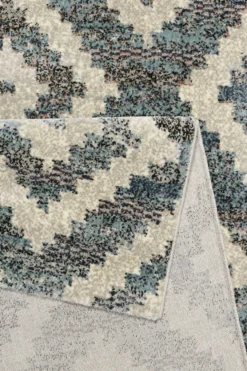 Teppich Grau Blau Beige Kurzflor 