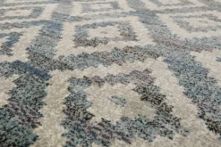 Teppich Grau Blau Beige Kurzflor 