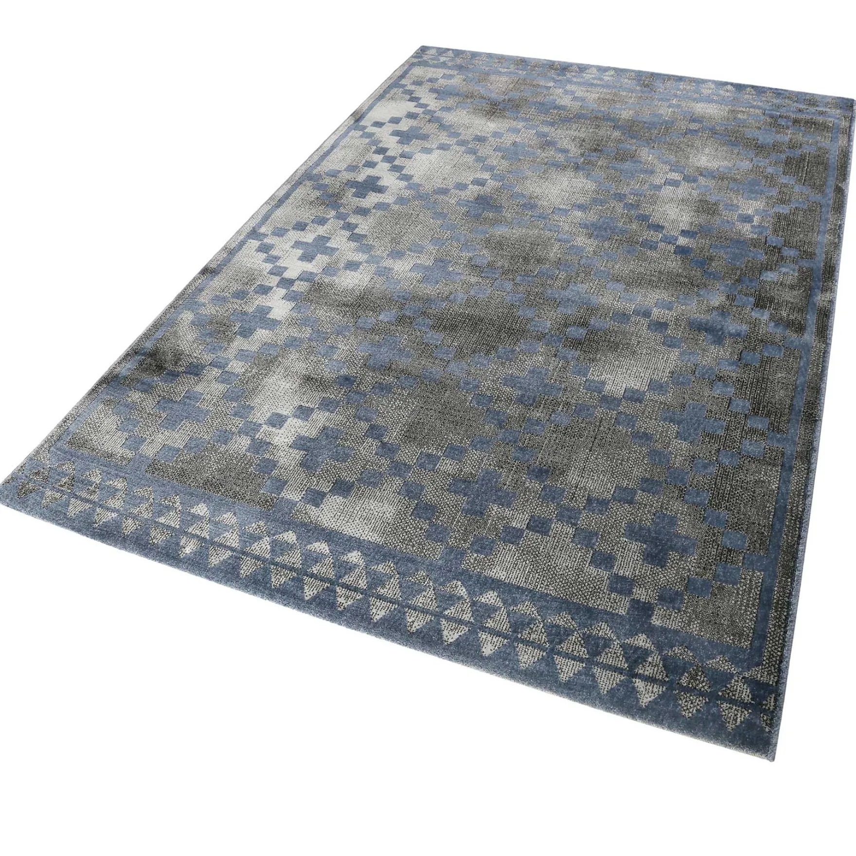 Teppich Grau Blau Kurzflor "Pleasure 2.0" WECONhome