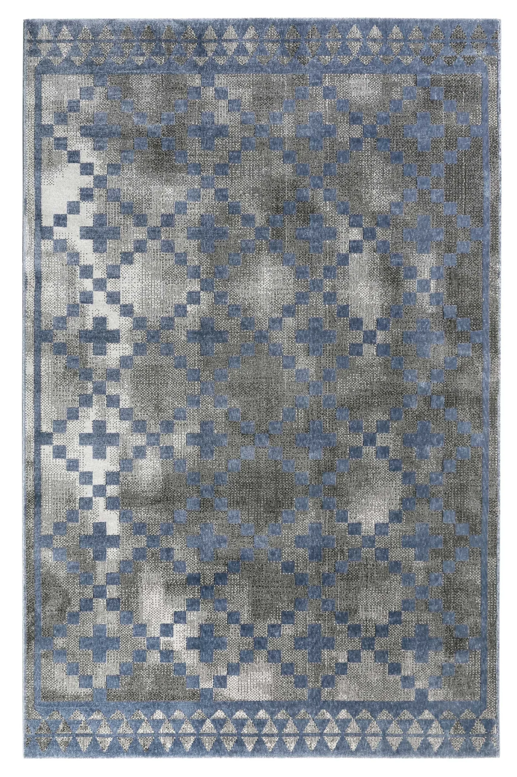 Teppich Grau Blau Kurzflor "Pleasure 2.0" WECONhome