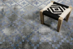 Teppich Grau Blau Kurzflor