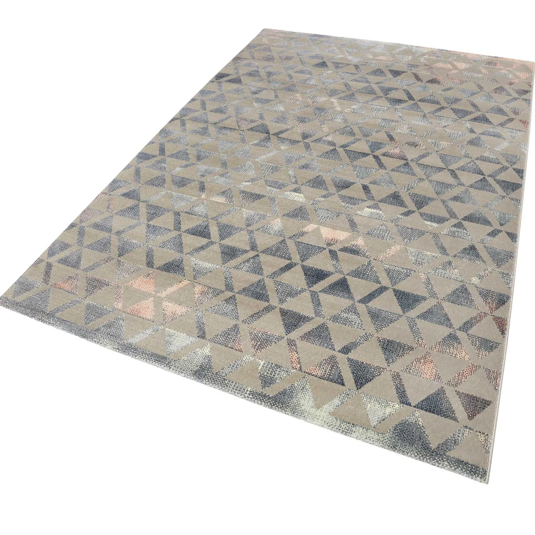 Teppich Grau Blau Rosa Kurzflor "Pearl 2.0" WECONhome