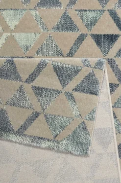 Teppich Grau Blau Silber Kurzflor