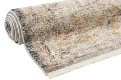 Teppich Grau Gelb Vintage Kurzflor