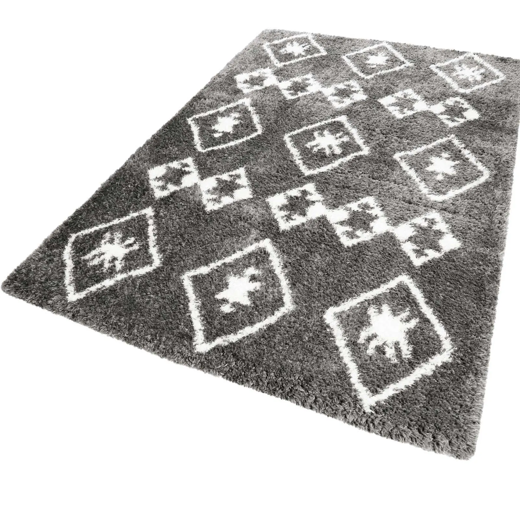 Teppich Grau Hochflor "Boho&Scandic Ayachi" WECONhome
