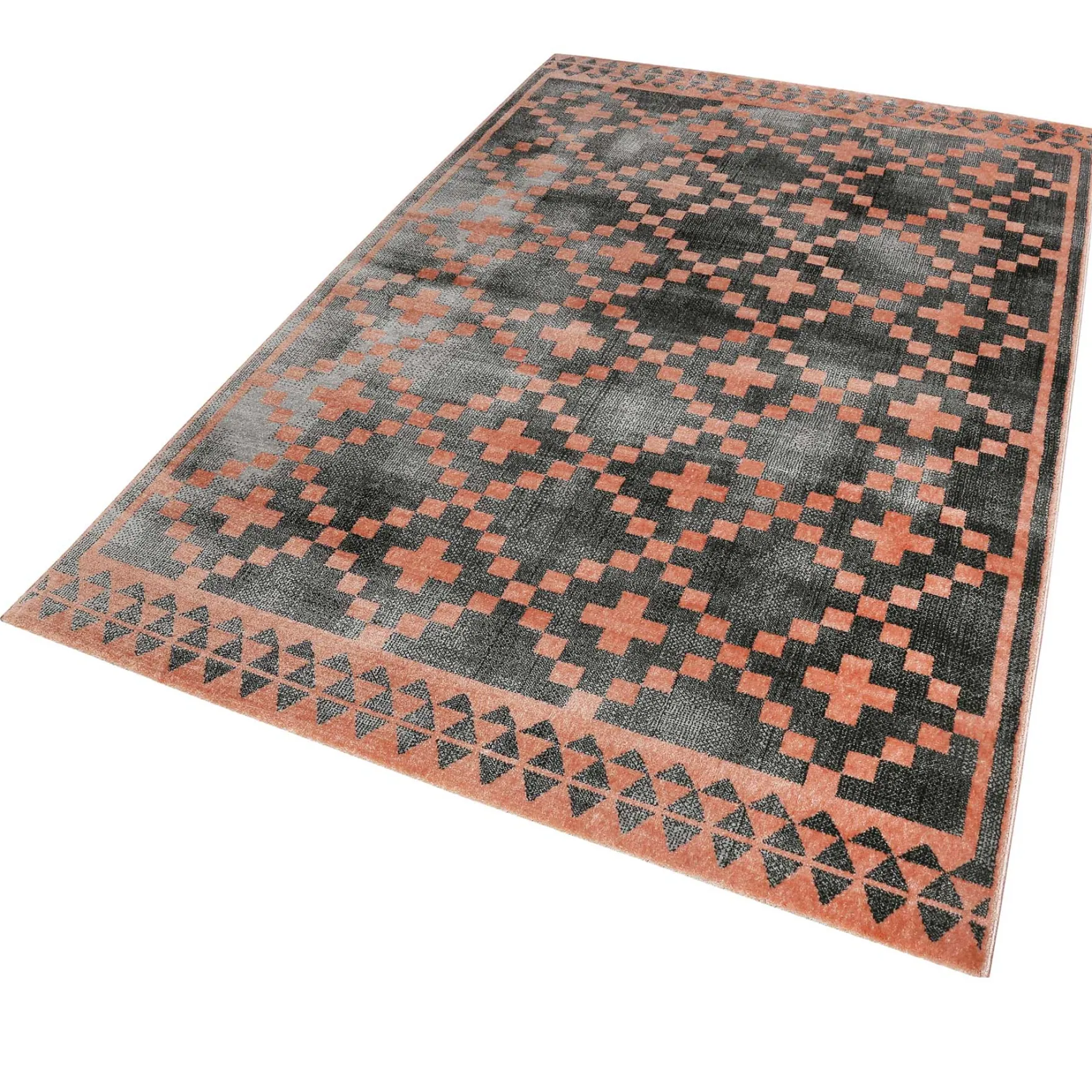 Teppich Grau Koralle Kurzflor "Pleasure 2.0" WECONhome