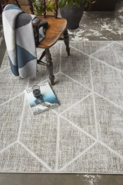 Teppich Grau Sand Kurzflor