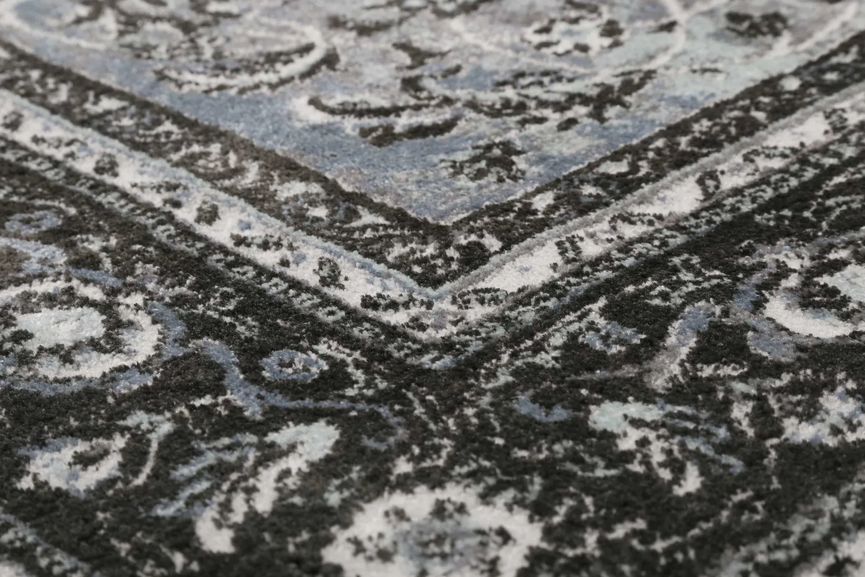 Teppich Grau Schwarz Blau Kurzflor "Oxford" WECONhome