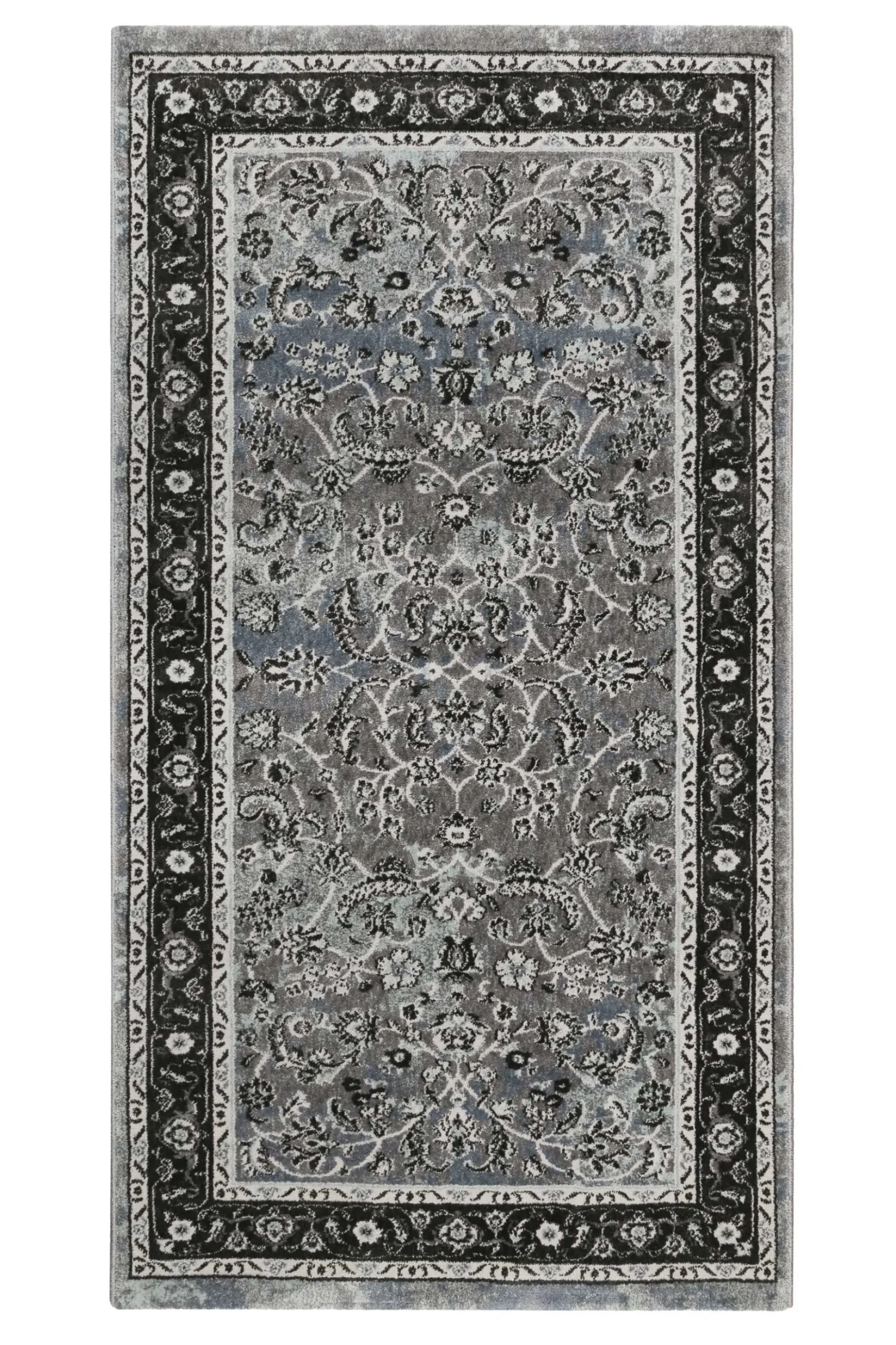 Teppich Grau Schwarz Blau Kurzflor "Oxford" WECONhome