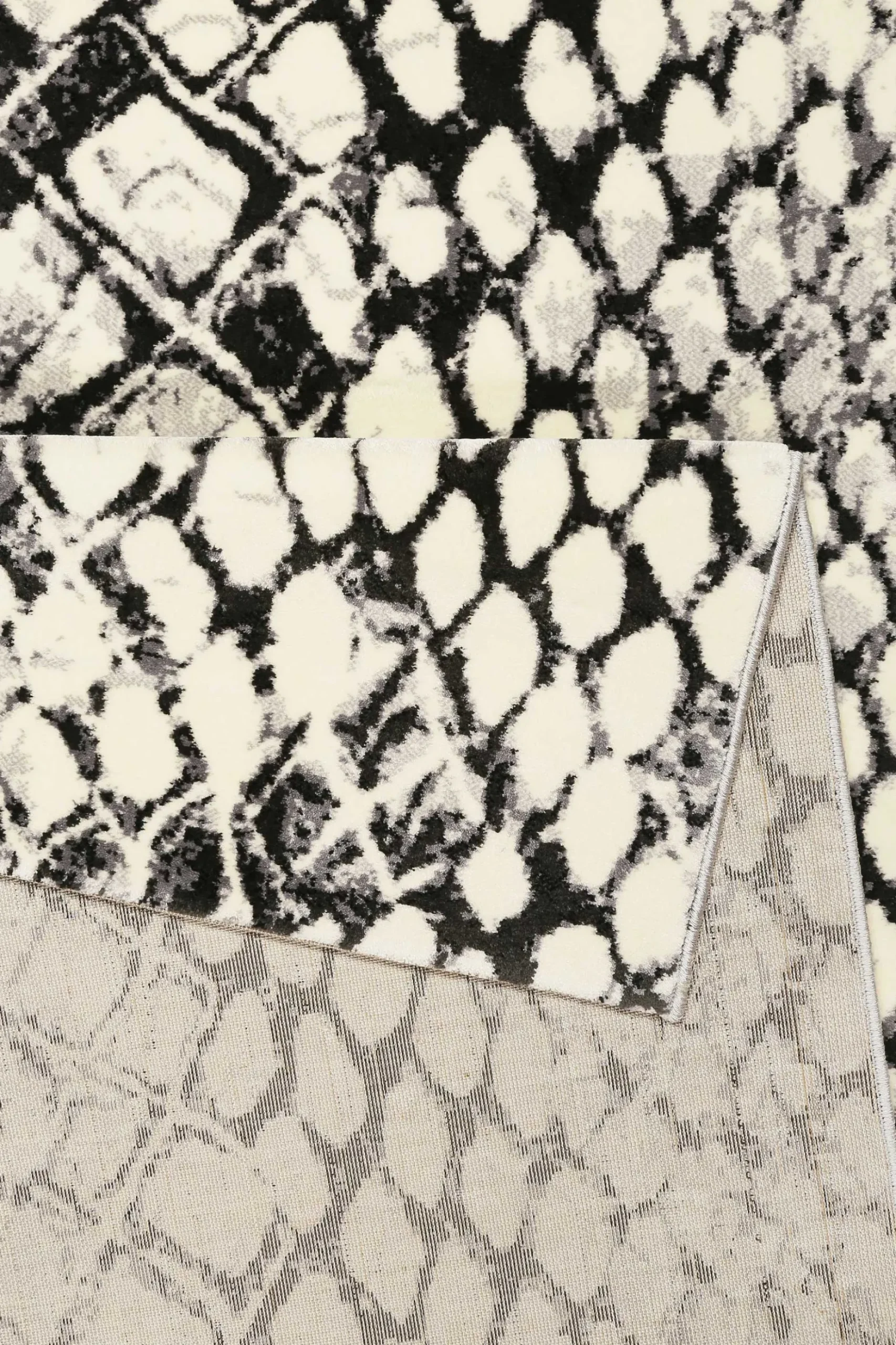 Teppich Grau Schwarz Kurzflor "Snake" WECONhome