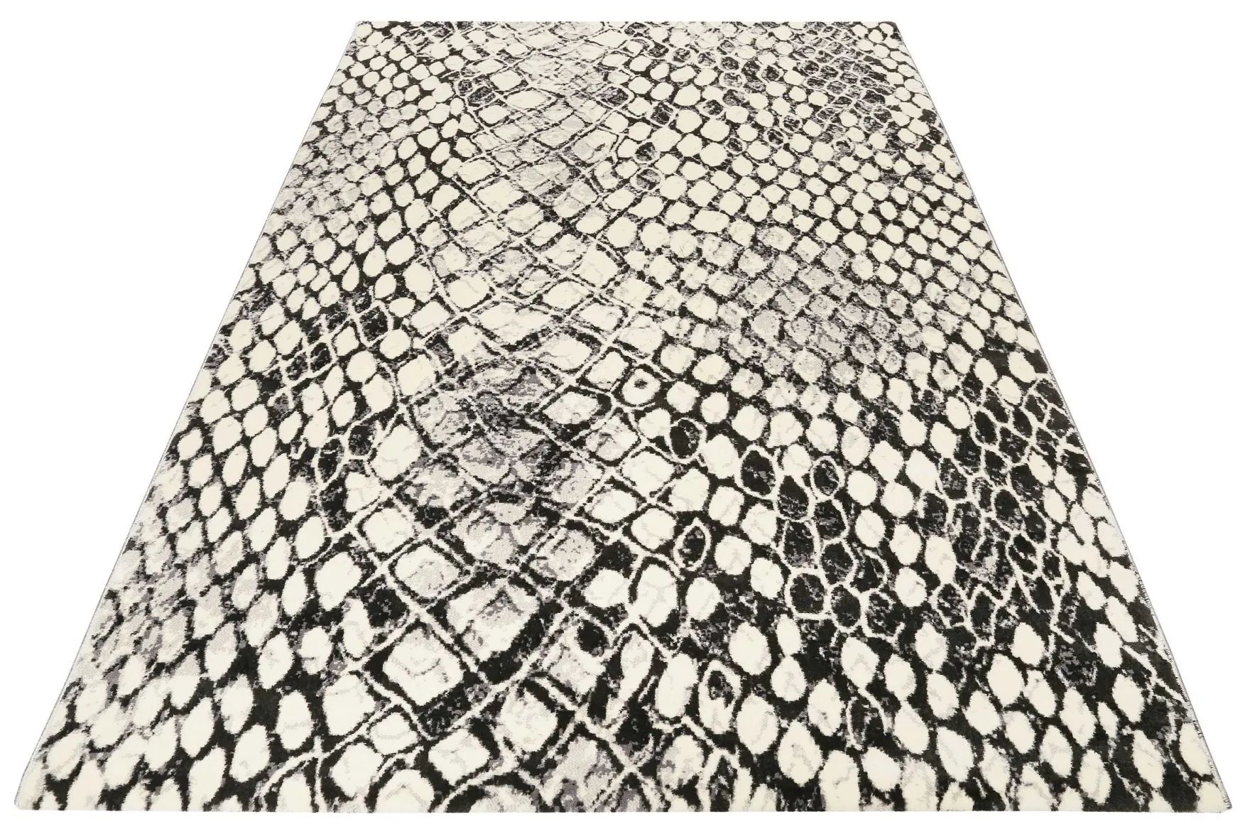 Teppich Grau Schwarz Kurzflor "Snake" WECONhome