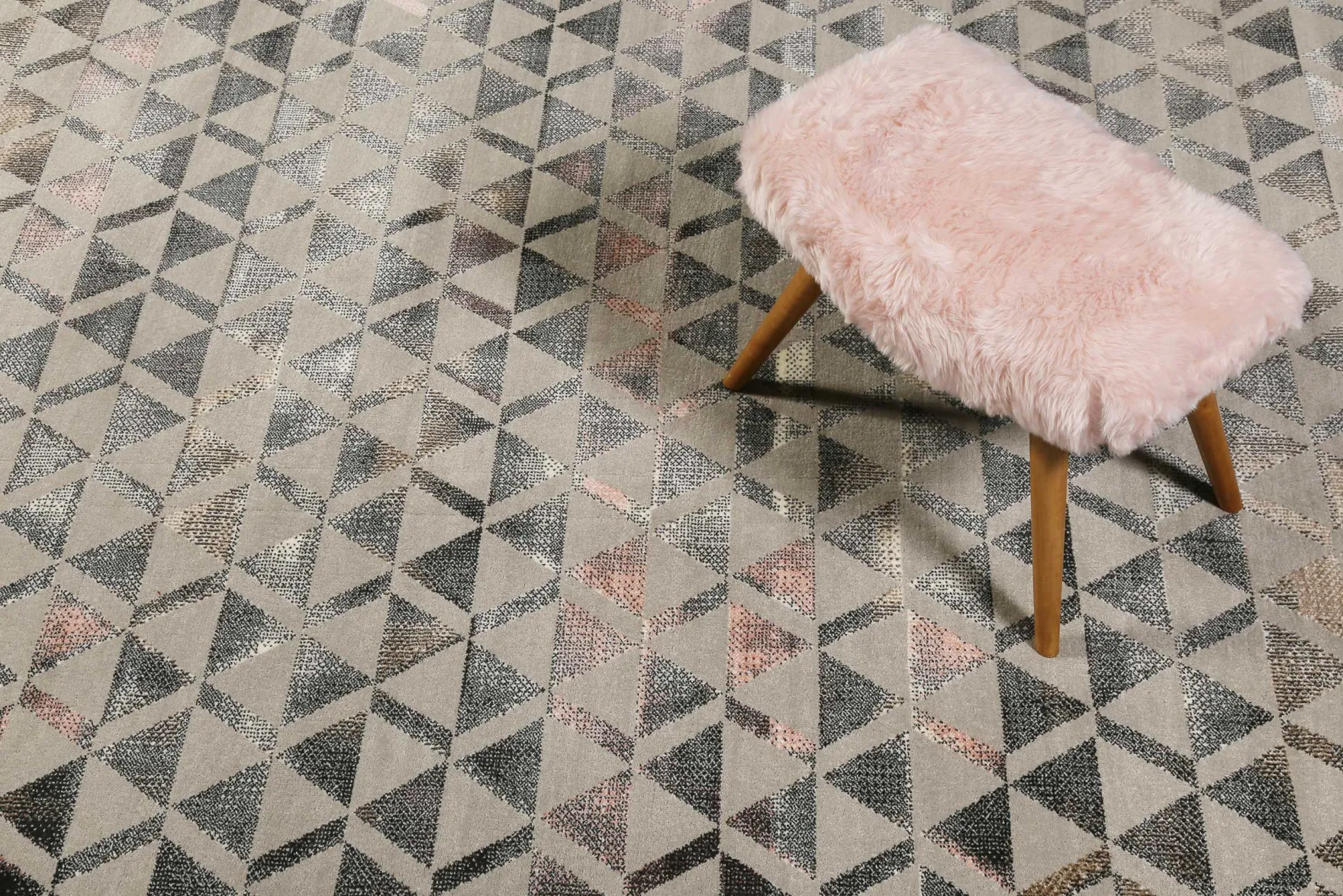 Teppich Grau Schwarz Rosa Kurzflor "Pearl 2.0" WECONhome