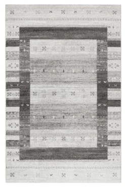 Teppich Grau Silber Kurzflor