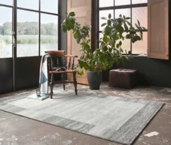 Teppich Grau Silber Kurzflor 