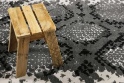 Teppich Grau Silber Kurzflor