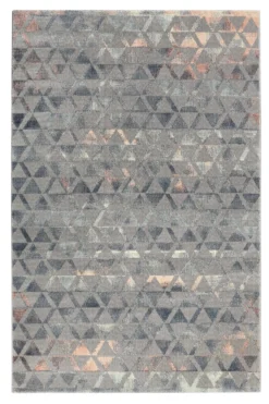 Teppich Grau Taupe Rosa Kurzflor