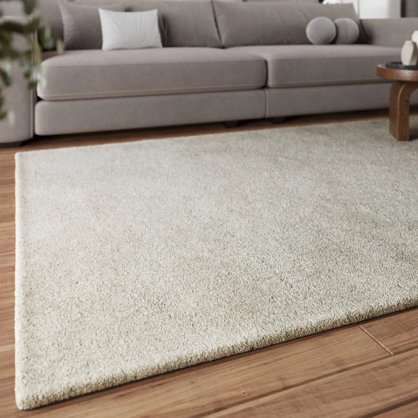 Teppich Hellgrau Creme Hochflor "Pisa" Homie Living
