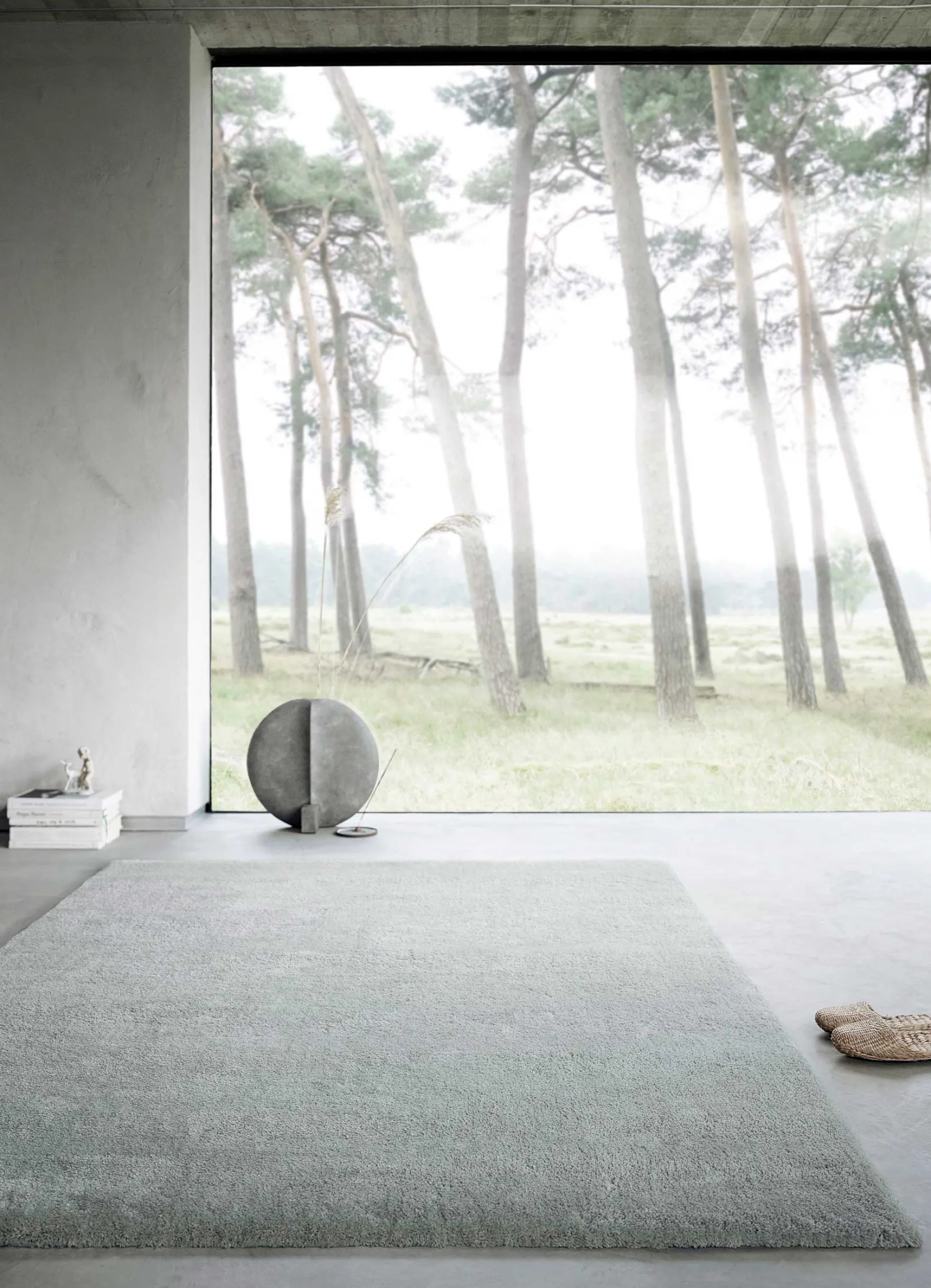 Teppich Hellgrau Hochflor "Emilia" WECONhome Basics