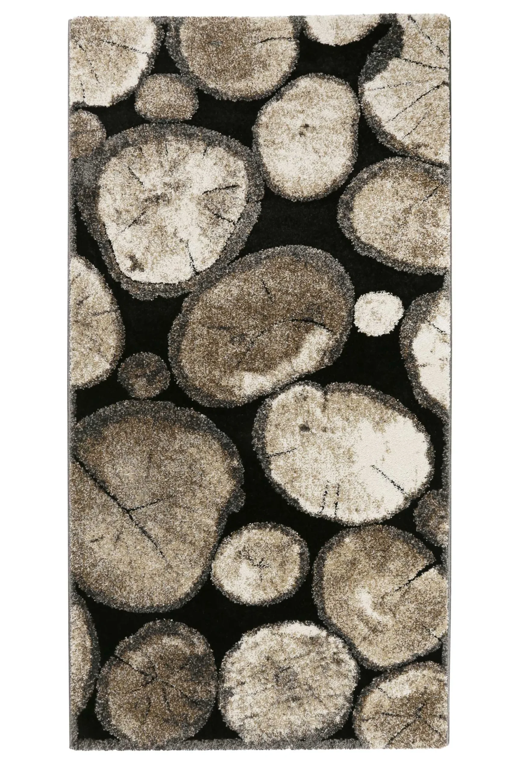 Teppich Holzbraun Schwarz Kurzflor "Logs" WECONhome