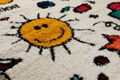 Teppich Kinderzimmer 160x230 Creme Bunte Motive