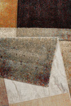 Teppich Kurzflor Beige Taupe Orange
