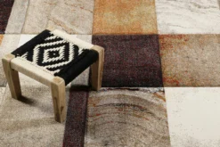 Teppich Kurzflor Beige Taupe Orange