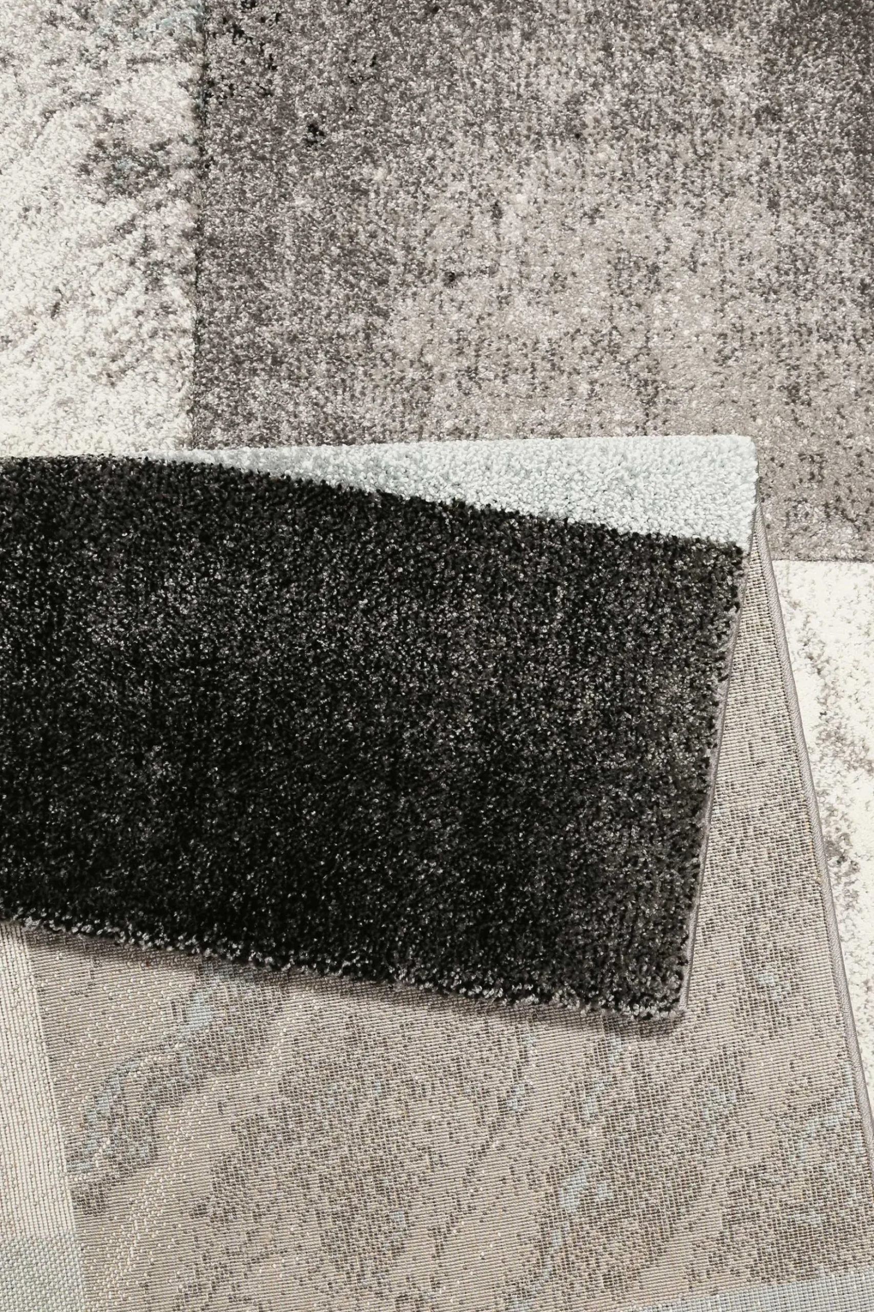 Teppich Kurzflor Grau Silber Blau "Mirage" WECONhome