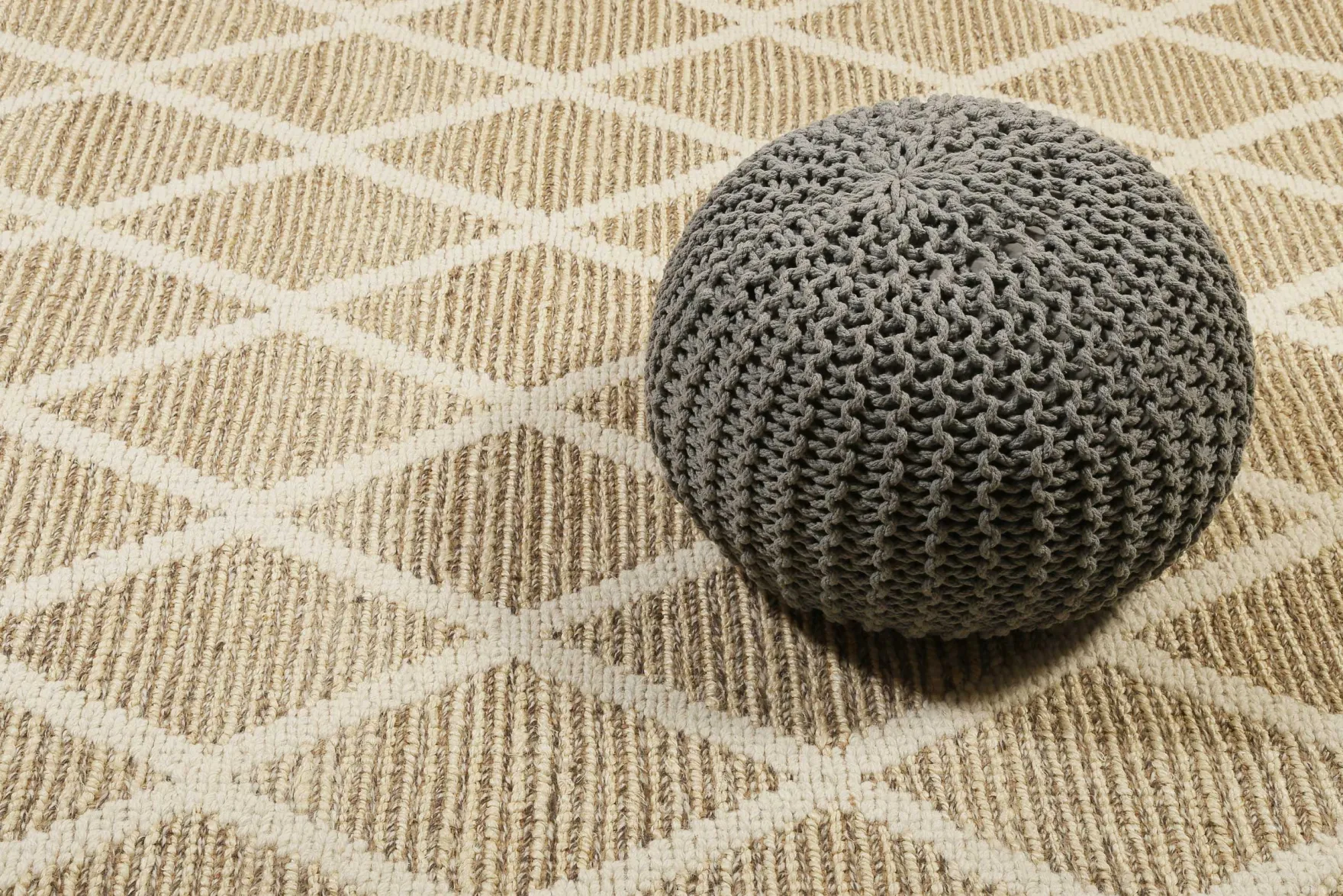 Teppich Naturfarben aus Jute & Wolle "Novella" Green Looop