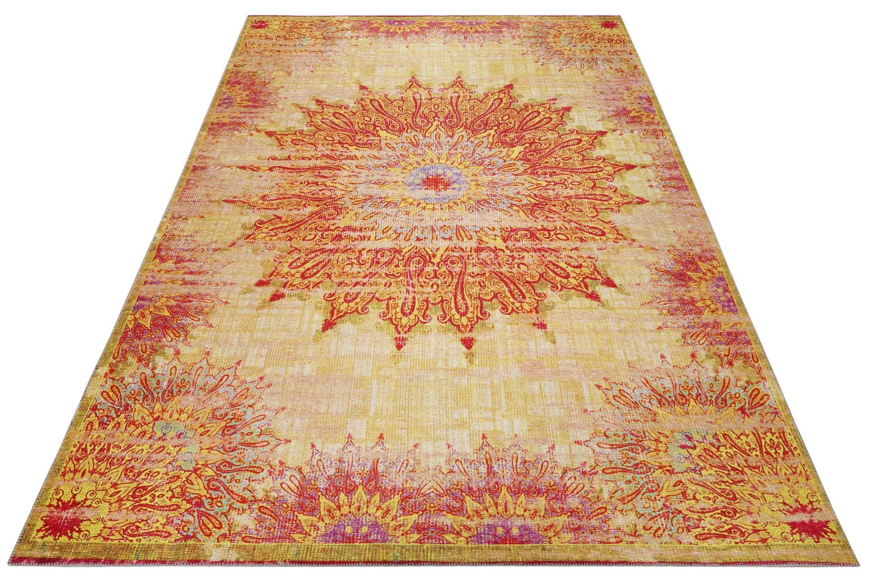 Teppich Orange Gelb Vintage "Rooftop" WECONhome