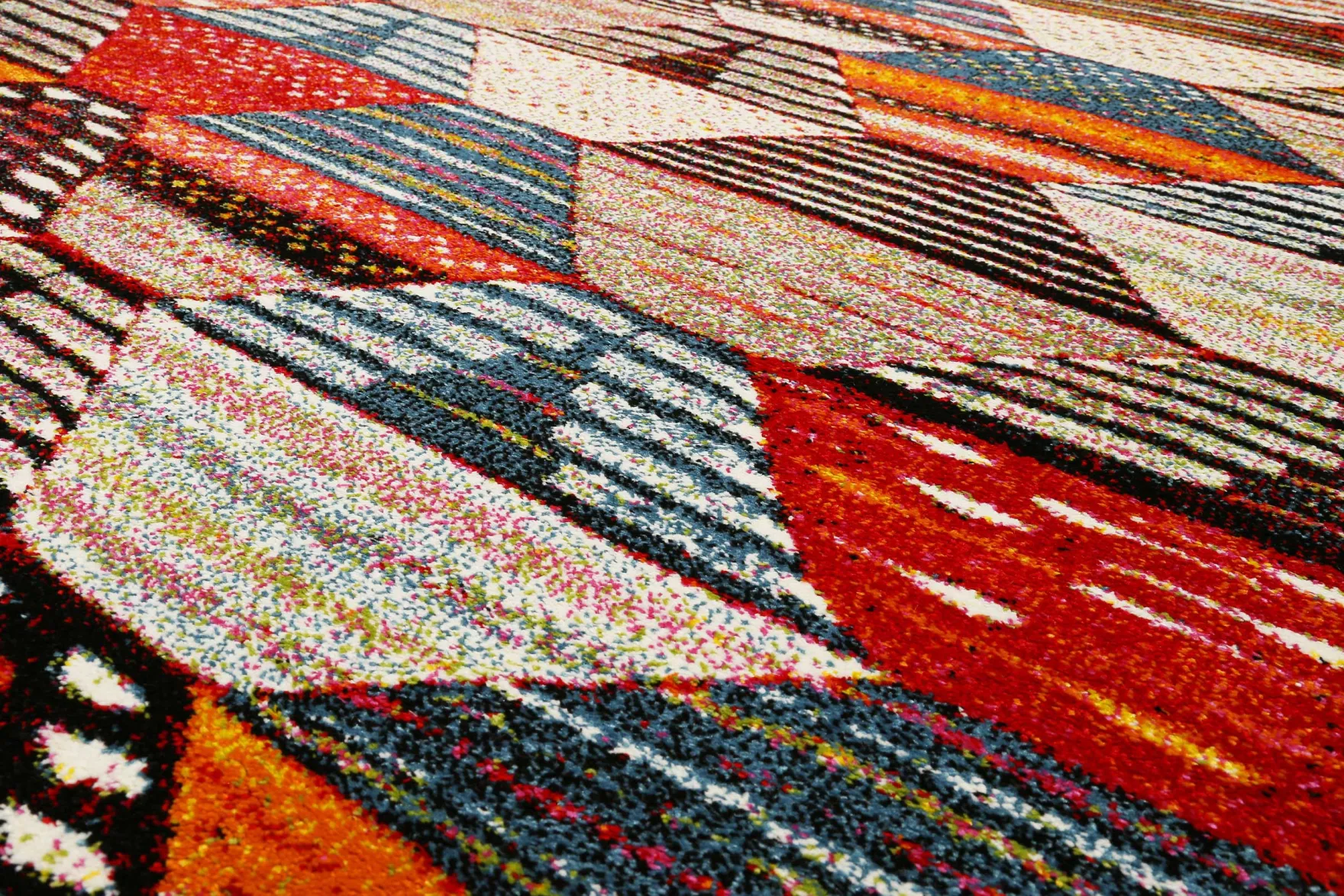 Teppich Orange Rot Beige Kurzflor "Modern Berber" WECONhome