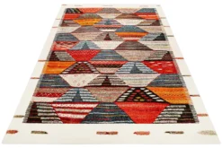 Teppich Orange Rot Beige Kurzflor