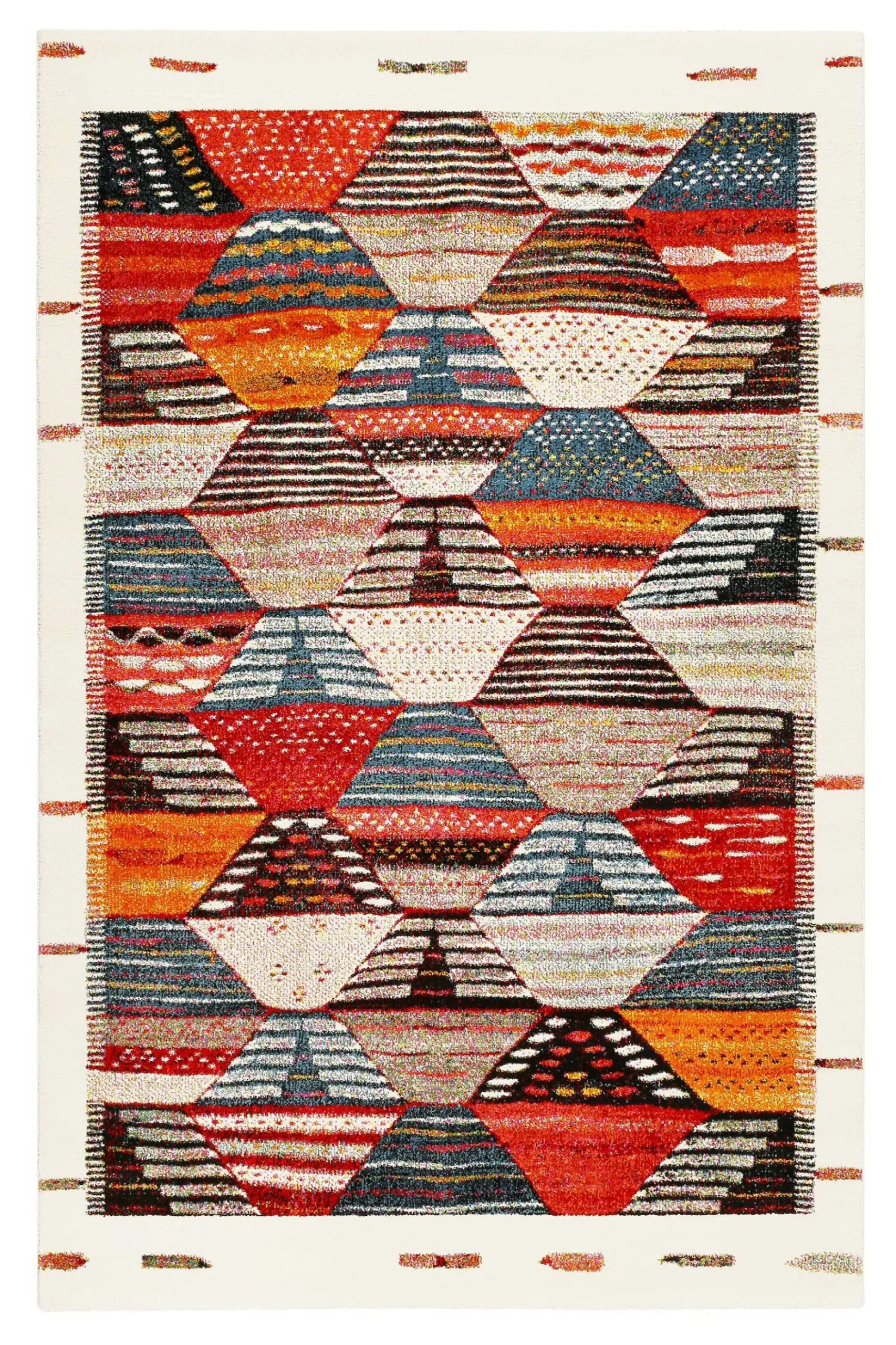 Teppich Orange Rot Beige Kurzflor "Modern Berber" WECONhome