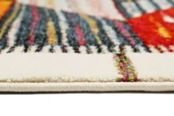 Teppich Orange Rot Beige Kurzflor