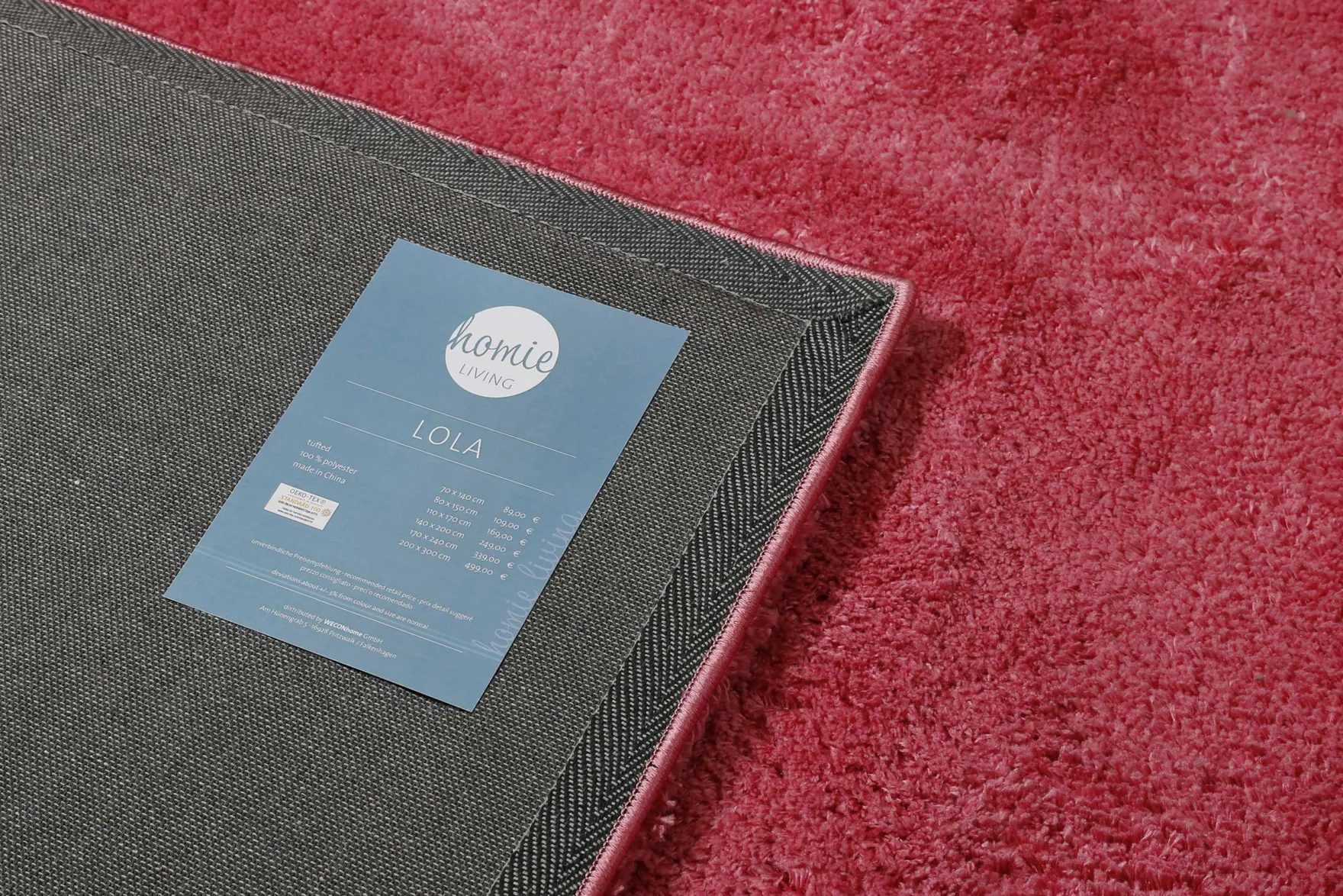 Teppich Pink Hochflor B-Ware "Lola" Homie Living