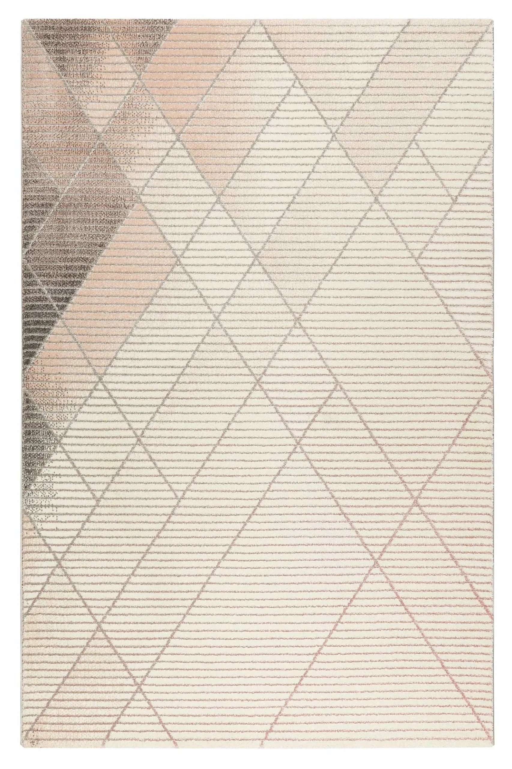 Teppich Rosa Creme Grau Kurzflor "Velvet Walk" Wecon Home
