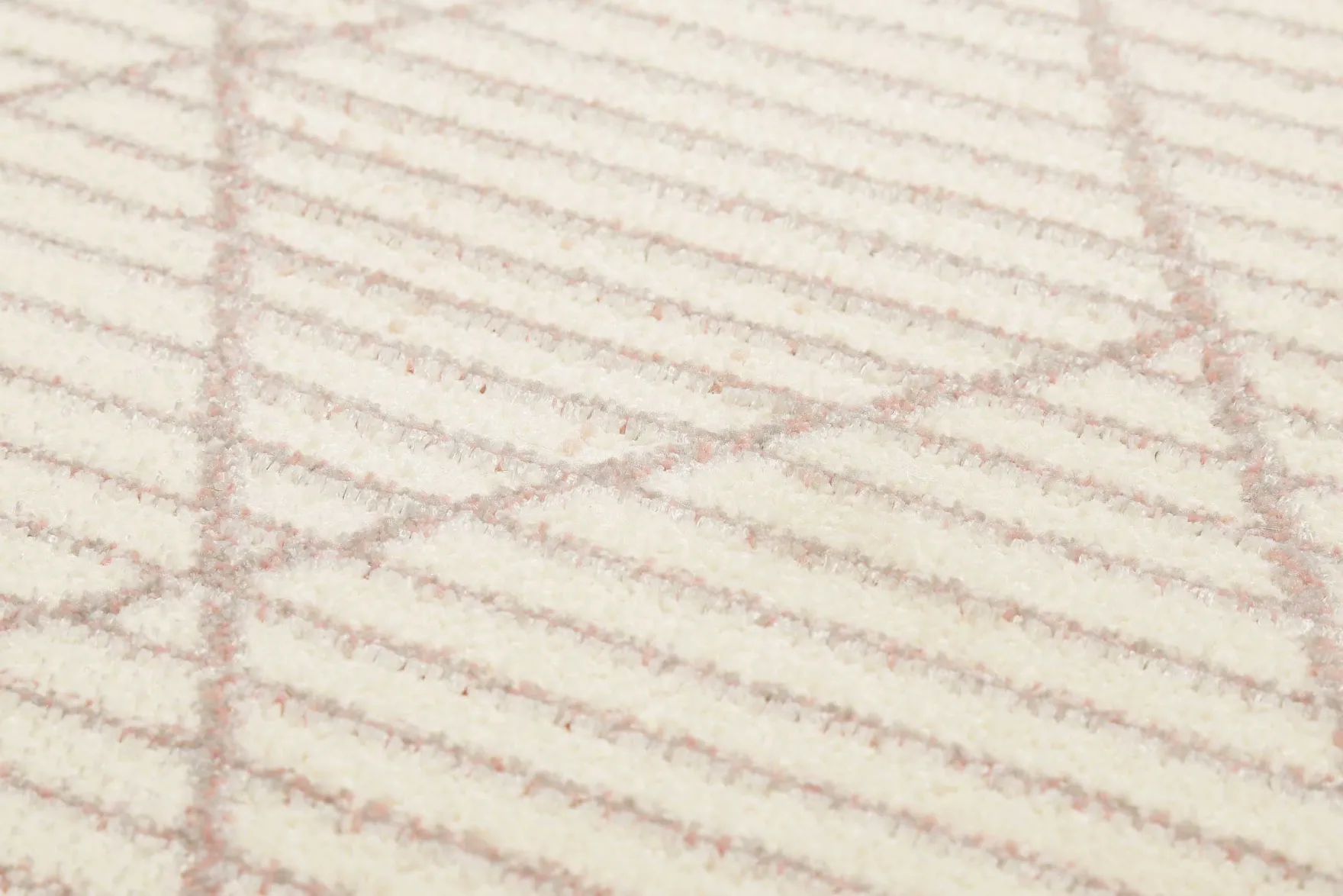 Teppich Rosa Creme Grau Kurzflor "Velvet Walk" Wecon Home