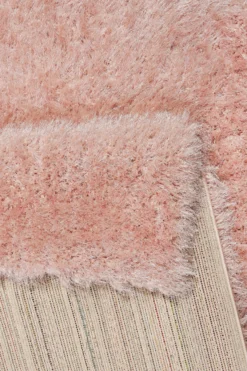 Teppich Rosa glänzend Hochflor 