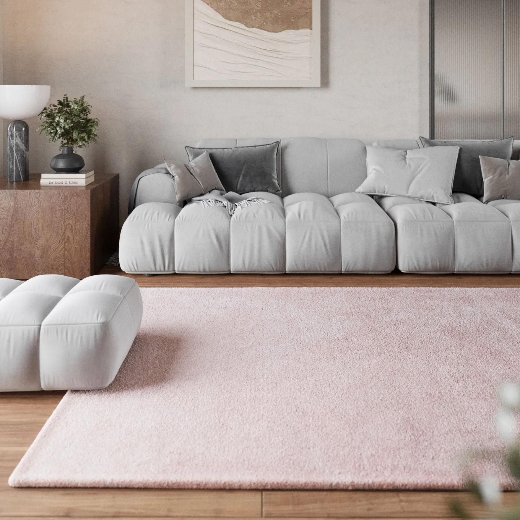 Teppich Rosa Hochflor "Pisa" Homie Living