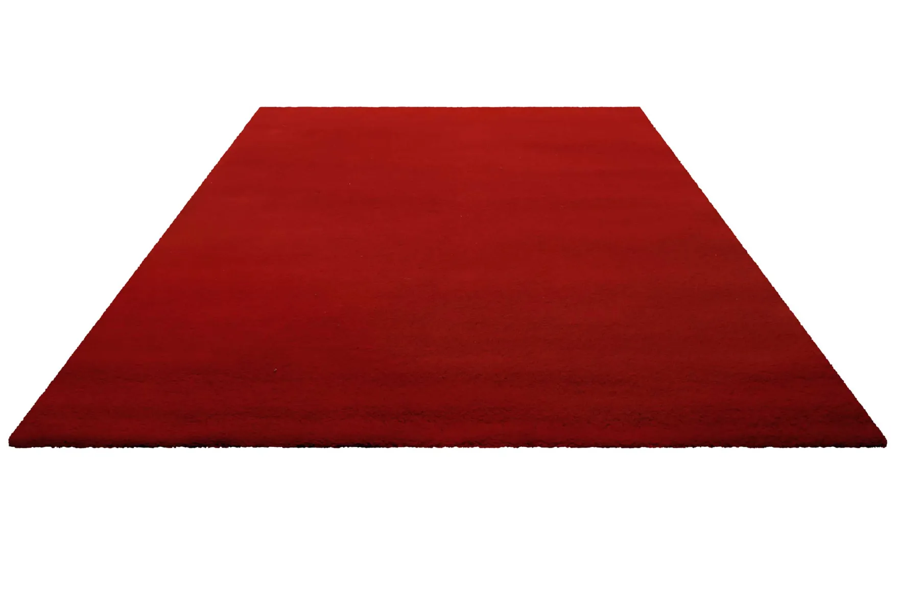 Teppich Rot Kurzflor aus Wolle "Campino" Homie Living