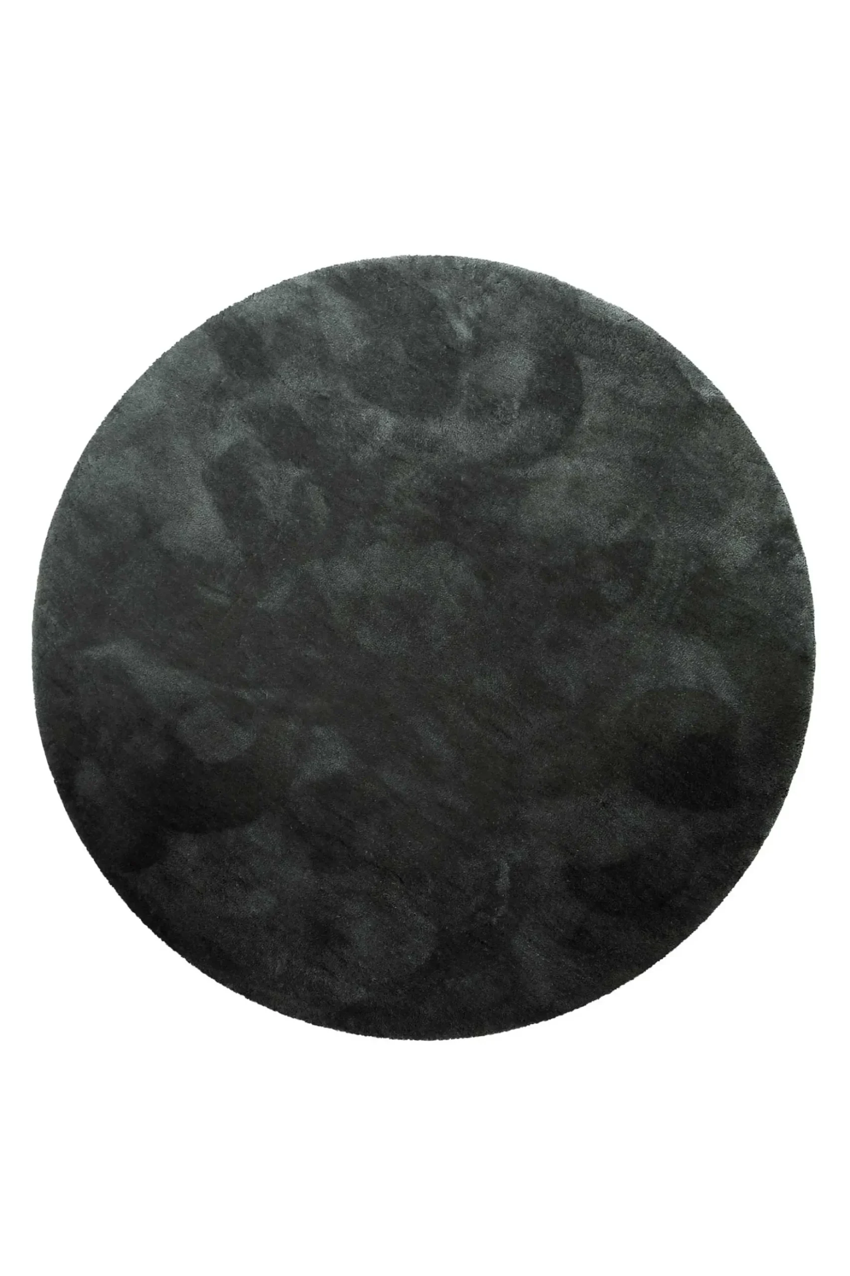 Teppich Rund Anthrazit Grün Hochflor "Pisa" Homie Living