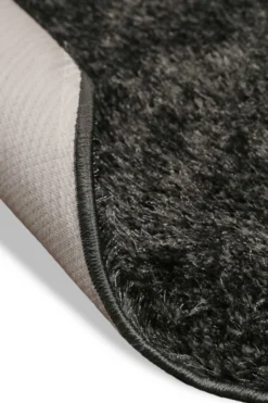 Teppich Rund Anthrazit Hochflor 